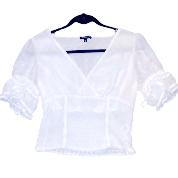 Swiss dot cropped blouse - Picture 1 of 3